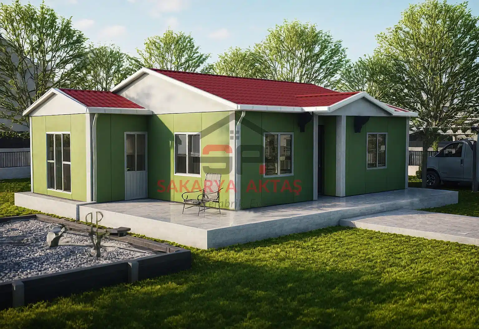2+1 Tek Katlı Prefabrik Ev 72 m2