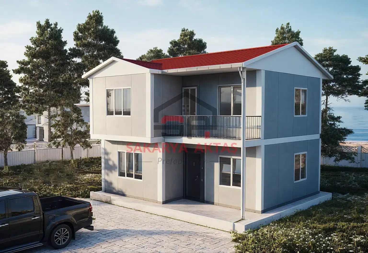 3+1 Çift Katlı Prefabrik Ev 105 m2