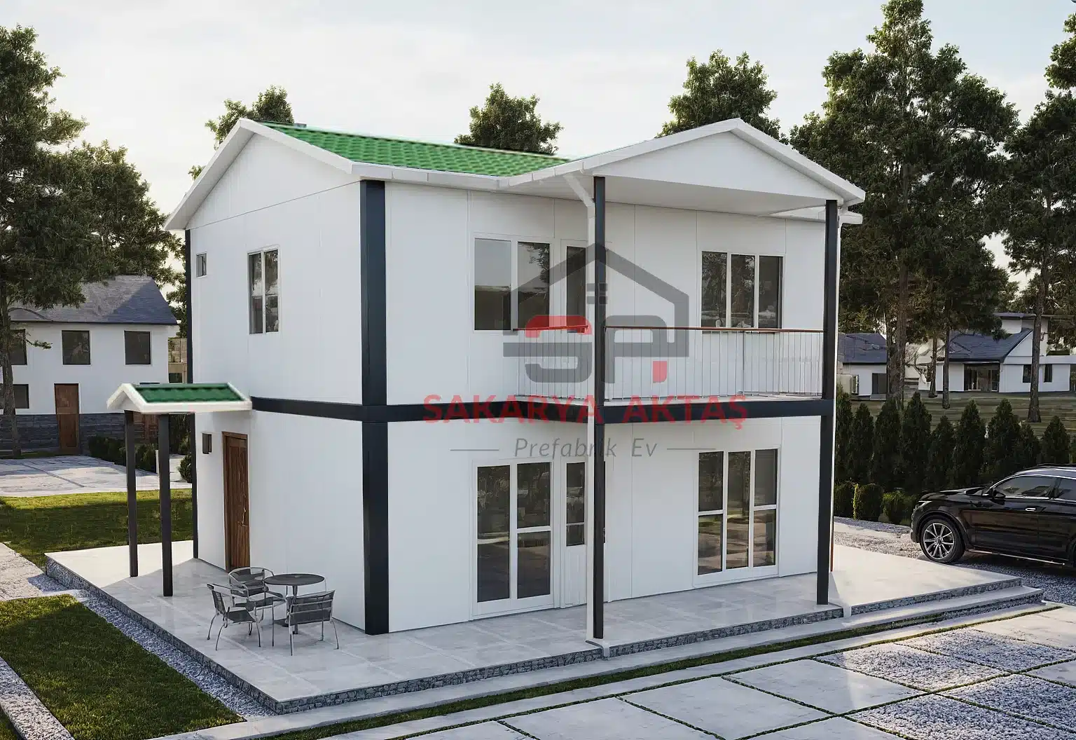 3+1 Çift Katlı Prefabrik Ev 114 m2