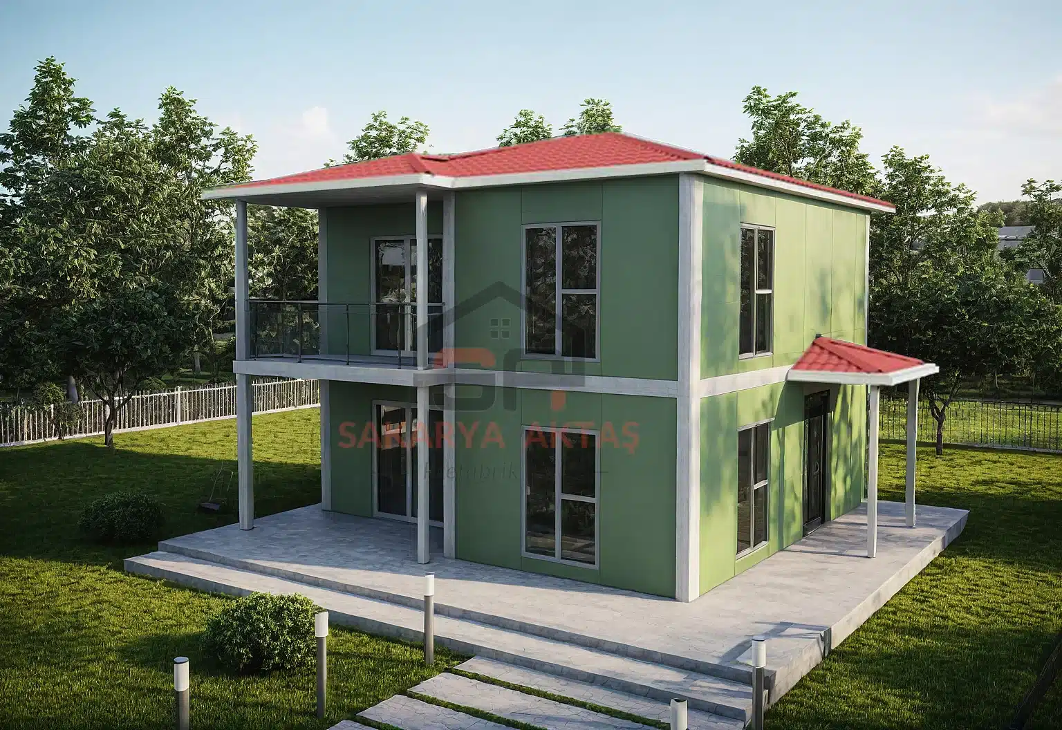 3+1 Çift Katlı Prefabrik Ev 118 m2