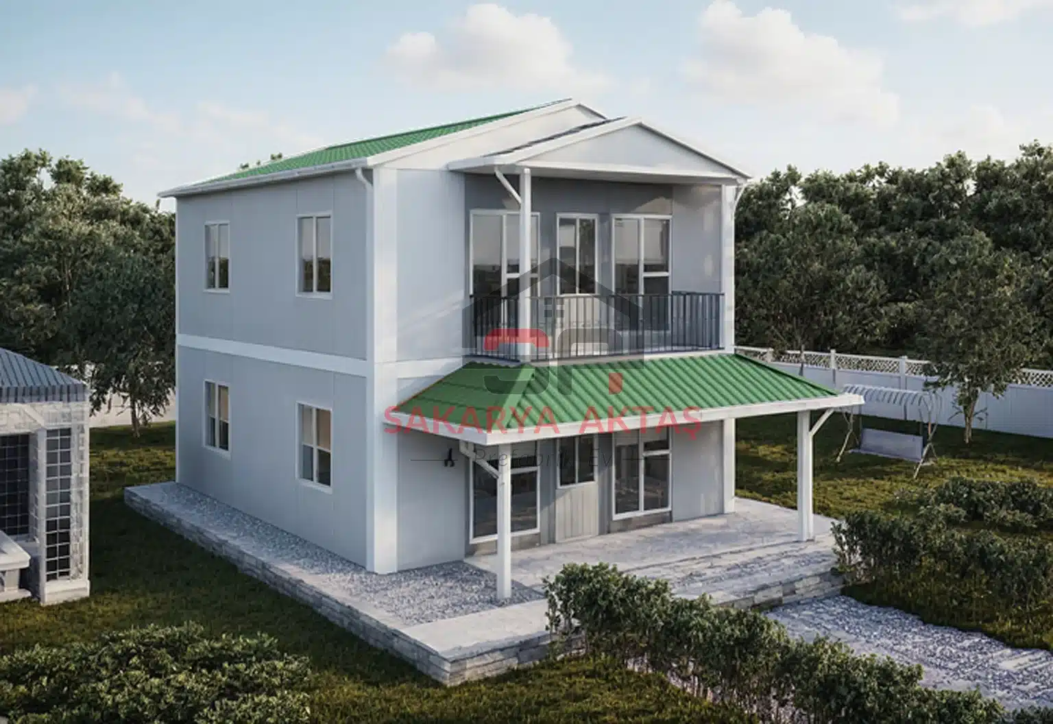 3+1 Çift Katlı Prefabrik Ev 122 m2