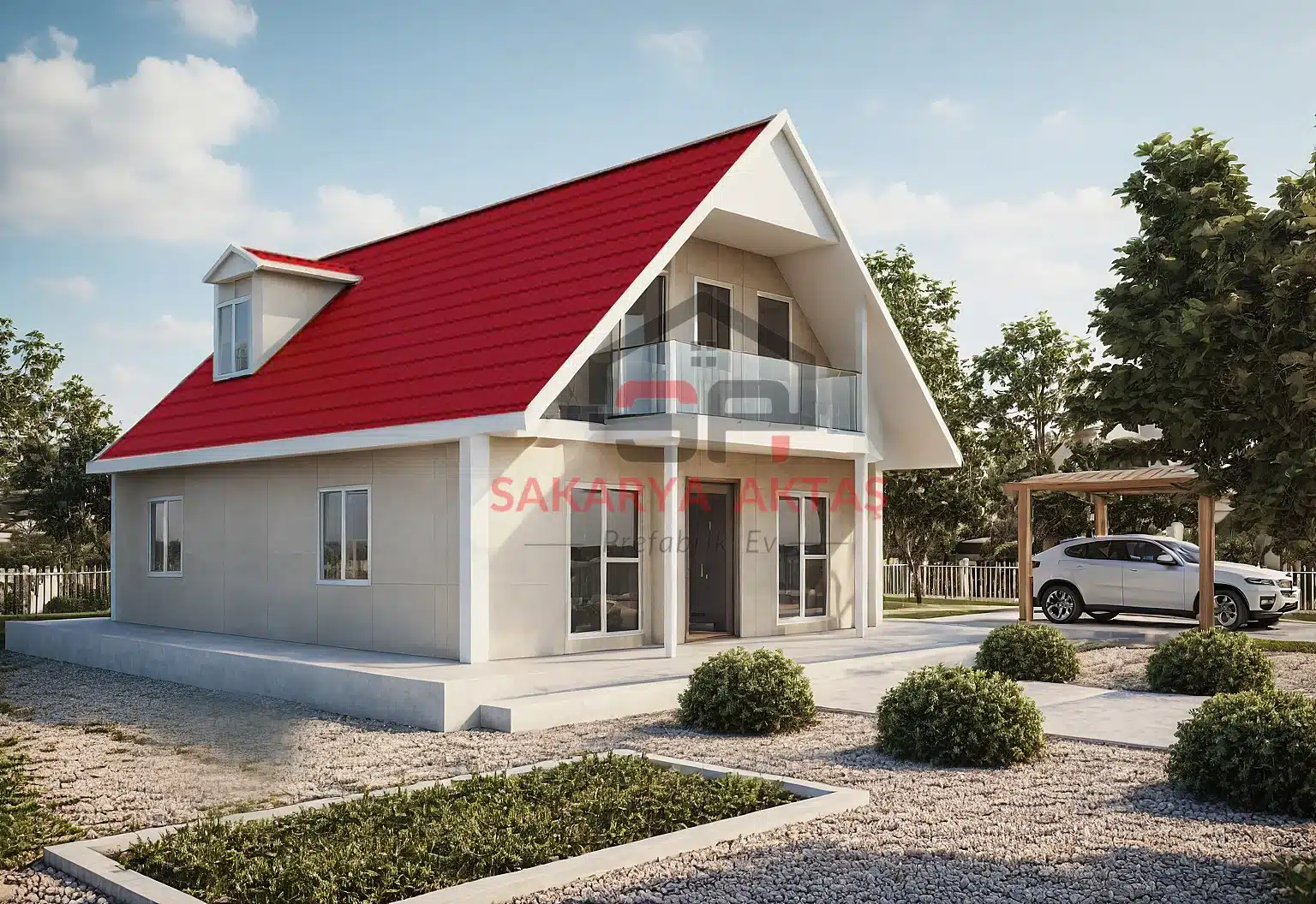 3+1 Çift Katlı Prefabrik Ev 134 m2