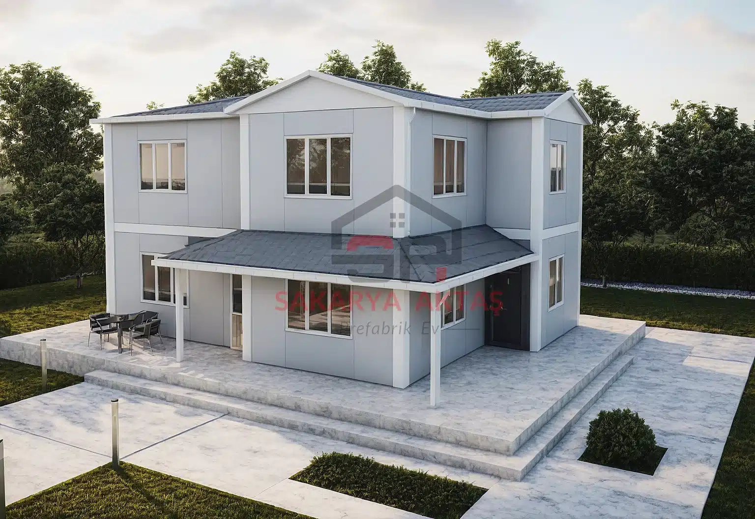 4+1 Çift Katlı Prefabrik Ev 142 m2