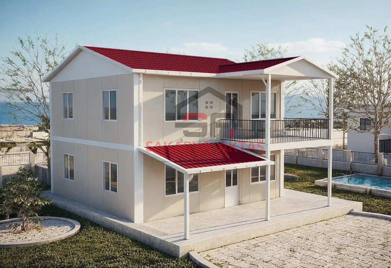 4+1 Çift Katlı Prefabrik Ev 149 m2