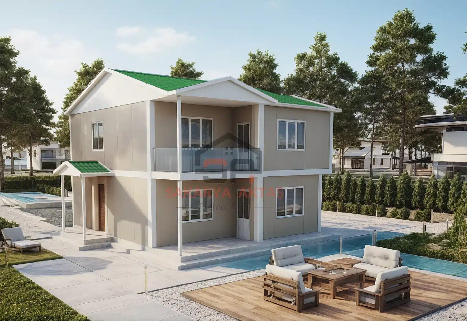 4+1 Çift Katlı Prefabrik Ev 150 m2