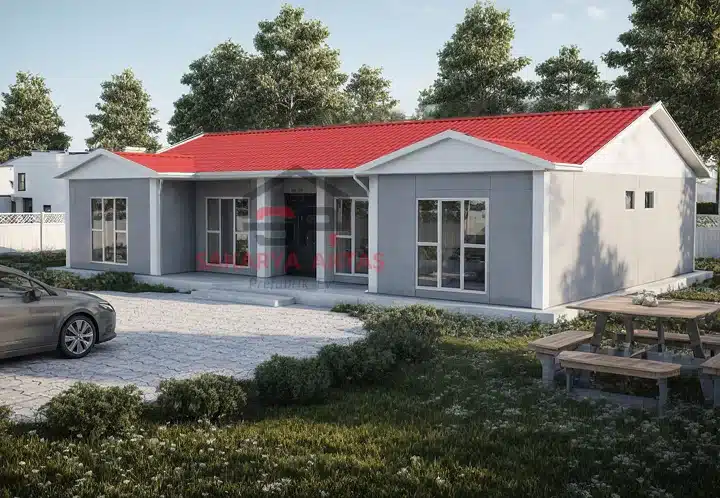 4+1 Tek Katlı Prefabrik Ev 129 m2